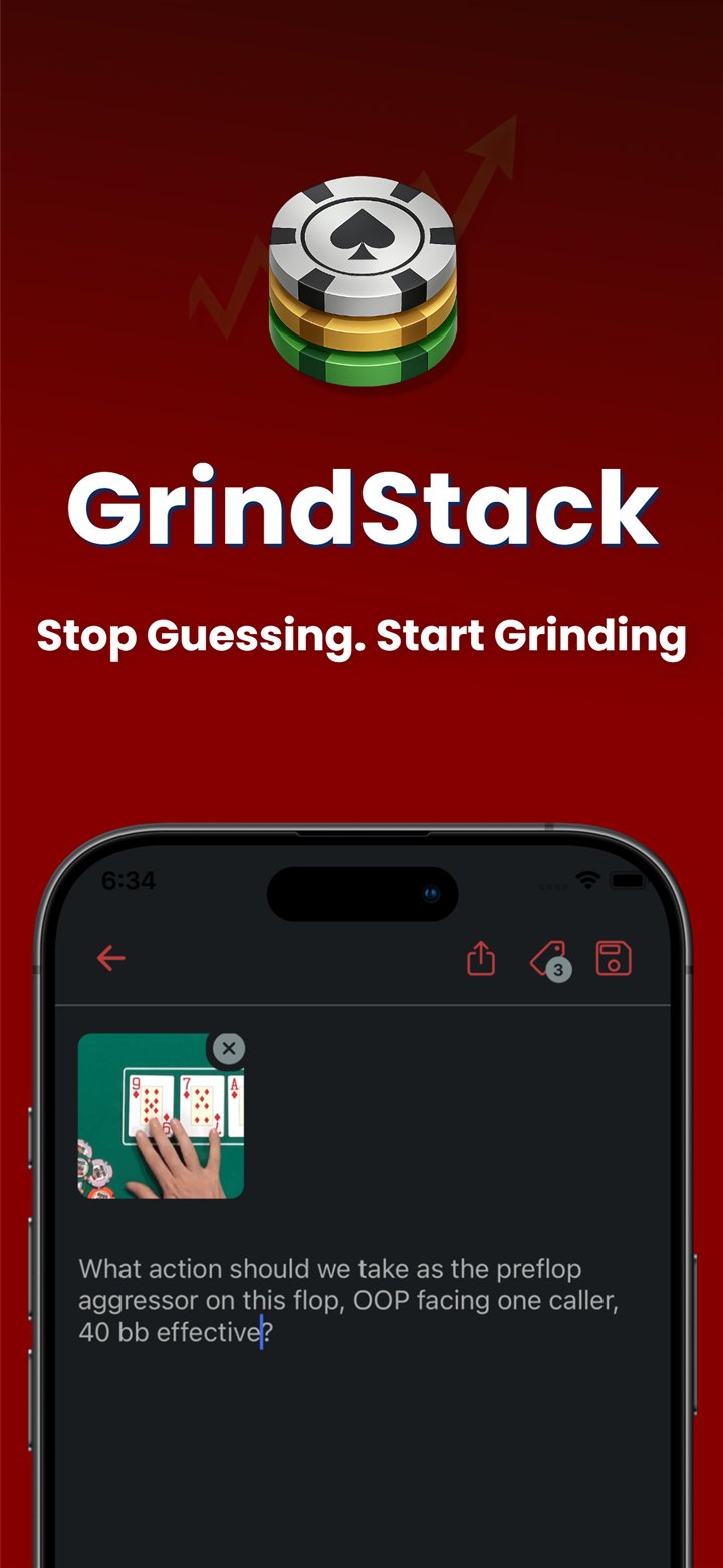 GrindStack hand logging screen